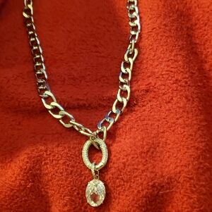 Silver Necklace with Crystal Pendant